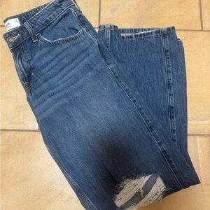 Hollister Dark Blue Ripped Baggy Jeans